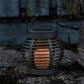 Brun solcellelampe Lantern i rattan design med LED