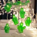 Grøn LED-festlyskæde Cactus, batteridrevet