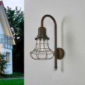 Med sensor – antik væglampe Bird til udendørs