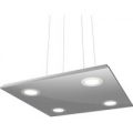 Kvadratisk LED-pendellampe Pano, metallic