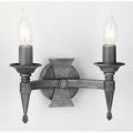 SAXON væglampe med to pærer, sort-sølv
