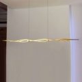 Smuk LED pendellampe Silk bladguld 120 cm