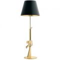 Iøjnefaldende Lounge Gun standerlampe, guld-sort