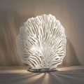 Bordlampe Coral, bladforsølvet, højde 32 cm