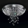 Elegance glansfuld loftlampe, krom, 9 lyskilder