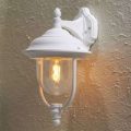 Enkel udendørs væglampe “Parma” – hængende, i hvid