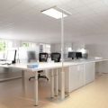 Elegant kontor-standerlampe Linea-F m/sensor – grå