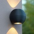 Rund udendørs LED-væglampe Ayo med 2 lyskilder