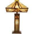 Glenys klart oplyst bordlampe, Tiffany-stil