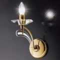 Væglampe ICARO, 1 lyskilde, med krystalglas, guld