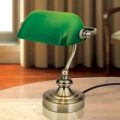 Zora – bank bordlampe med grøn glasskærm