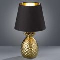 Fornem keramisk bordlampe Pineapple i guld-sort