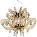 Moderne, elegant pendellampe Lillibet, guld