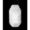 Hvid LED-designer pendellampe Chantal