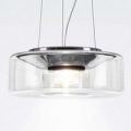 Elegant LED hængelampe Curling M i glas