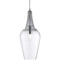 Glas-pendellampen Whisk med kromelementer