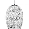 Crackle pendellampe, krom hvid