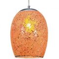 Pendellampe Crackle i krom-orange