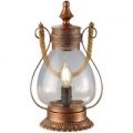 Linda kobberfarvet bordlampe med antik præg