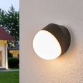 LED udendørs væglampen Fjodor i rund form
