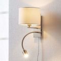 Florens – tekstil væglampe med LED-læselampe