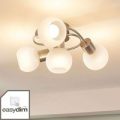 LED loftlampe Tanos, easydim, 4 hvide lampeglas