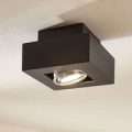 Sort LED loftlampe Vince, justerbar element