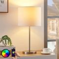 Lindby Smart stof-bordlampe Everly, RGB-LED