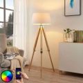 Lindby Smart-LED-gulvlampe Alessa, trefod, app RGB