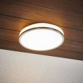 Rund LED loftslampe Lyss med kromkant, IP44